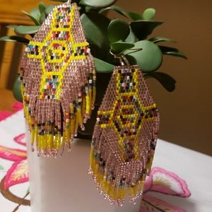 HANDMADE  Multicolor Beaded Earrings